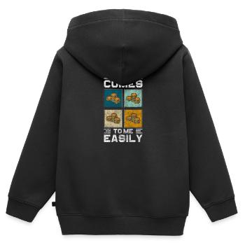 Richesse Prospérité Euro Affaires - Sweat Premium à capuche zippé enfant bio - noir - Dos - AI Model Kid Male (0cm)