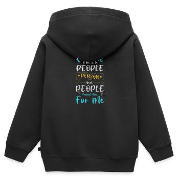 Einzigartig Menschen Persönlichkeit Besonders - Kinder Premium Organic Zip Hoodie - Schwarz - Hinten - AI Model Kid Male (0cm)