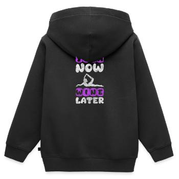 Détente Luxe - Sweat Premium à capuche zippé enfant bio - noir - Dos - AI Model Kid Male (0cm)