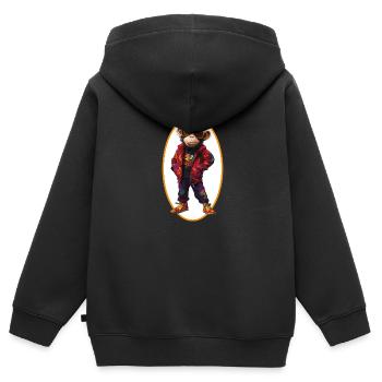 Schimpanse - Kinder Premium Organic Zip Hoodie - Schwarz - Hinten - AI Model Kid Male (0cm)