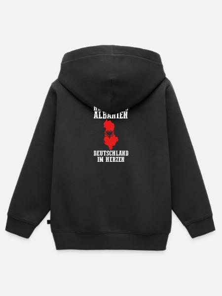 Albanian Albanian German Albania - Kids Premium Organic Zip-up Hoodie - black
