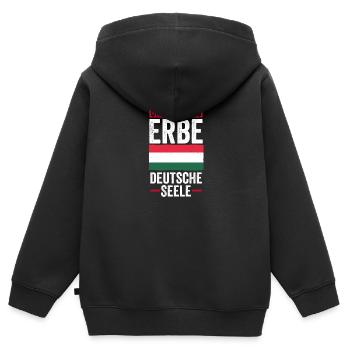 Ungar Ungarisch Deutsch Ungarn - Kinder Premium Organic Zip Hoodie - Schwarz - Hinten - AI Model Kid Male (0cm)