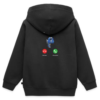 appel du bricolage - Sweat Premium à capuche zippé enfant bio - noir - Dos - AI Model Kid Male (0cm)