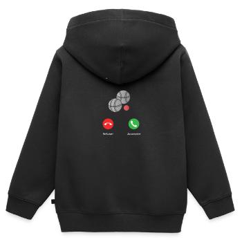 appel de la pétanque - Sweat Premium à capuche zippé enfant bio - noir - Dos - AI Model Kid Male (0cm)