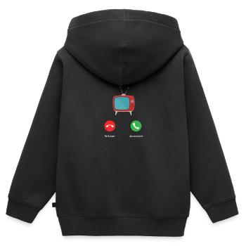 appel des séries - Sweat Premium à capuche zippé enfant bio - noir - Dos - AI Model Kid Male (0cm)