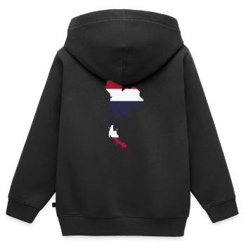 Thailand - Kinder Premium Organic Zip Hoodie - Schwarz - Hinten - AI Model Kid Male (0cm)