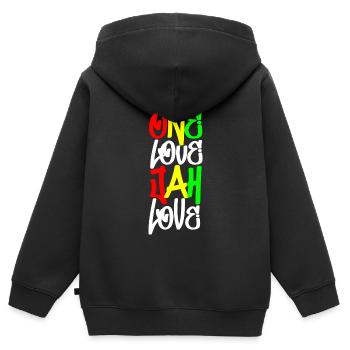 Rasta Amour - Sweat Premium à capuche zippé enfant bio - noir - Dos - AI Model Kid Male (0cm)
