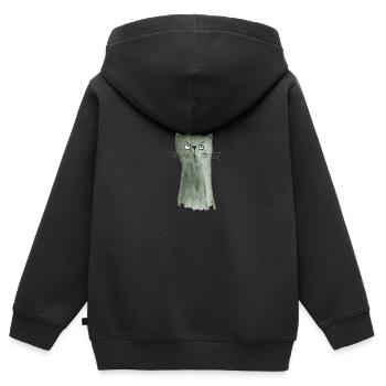 Kätzchen grau - Kinder Premium Organic Zip Hoodie - Schwarz - Hinten - AI Model Kid Male (0cm)