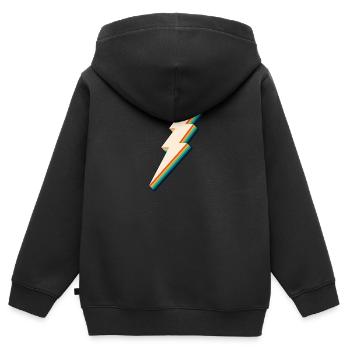 Éclair - Sweat Premium à capuche zippé enfant bio - noir - Dos - AI Model Kid Male (0cm)