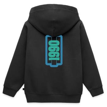 Jahr 1990 - Kinder Premium Organic Zip Hoodie - Schwarz - Hinten - AI Model Kid Male (0cm)