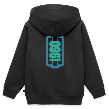 Jahr 1960 - Kinder Premium Organic Zip Hoodie - Schwarz - Hinten - AI Model Kid Male (0cm)