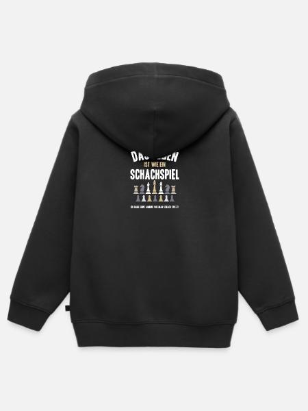 Leben wie ein Schachspiel - Kinder Premium Organic Zip Hoodie - Schwarz