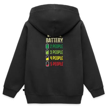 My Social Battery Funny Antisocial Introvert - Kinder Premium Organic Zip Hoodie - Schwarz - Hinten - AI Model Kid Male (0cm)
