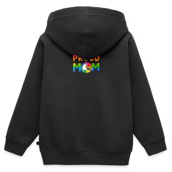 Stolzer Mammabär - Kinder Premium Organic Zip Hoodie - Schwarz - Hinten - AI Model Kid Male (0cm)