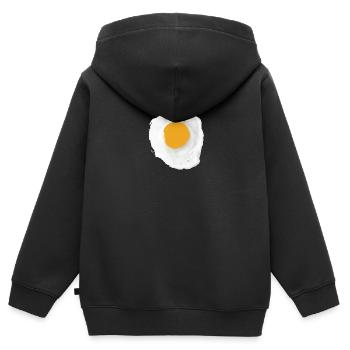 Oeuf au plat - Sweat Premium à capuche zippé enfant bio - noir - Dos - AI Model Kid Male (0cm)