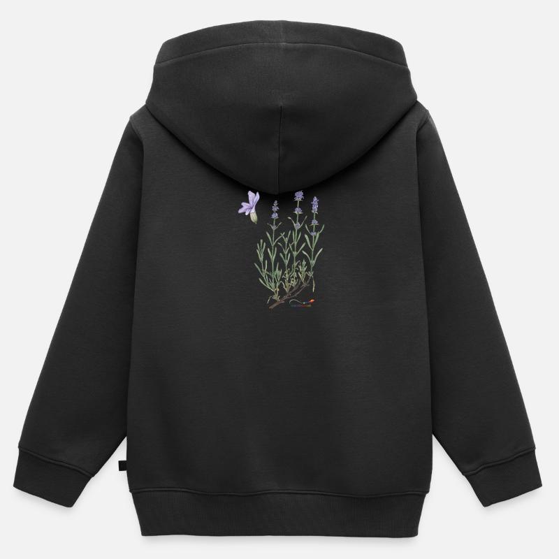 lavande - Sweat Premium à capuche zippé enfant bio - noir