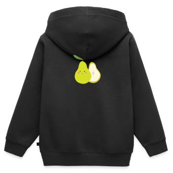 Birne - Kinder Premium Organic Zip Hoodie - Schwarz - Hinten - AI Model Kid Male (0cm)