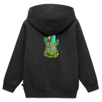 Câlins gratuits - Câlins pour Umme - Cactus - Sweat Premium à capuche zippé enfant bio - noir - Dos - AI Model Kid Male (0cm)