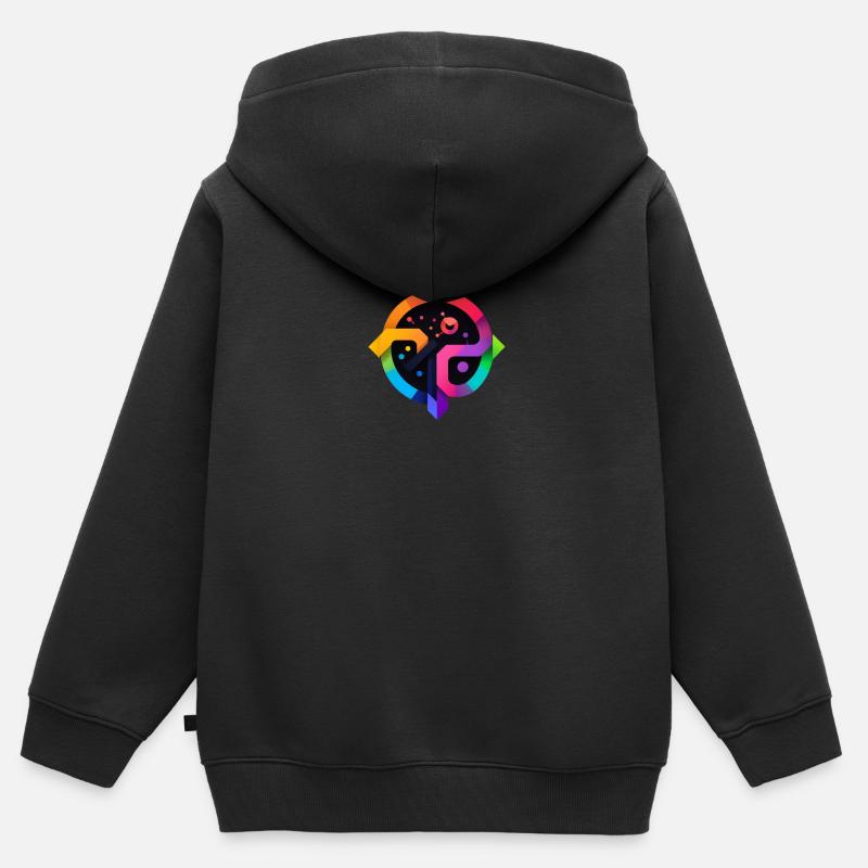 Diversité des contours LGBTQAI+ - Sweat Premium à capuche zippé enfant bio - noir