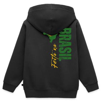 Made in Brazil, I love Brazil - Kids Premium Organic Zip-up Hoodie - black - Back - AI Model Kid Male (0cm)