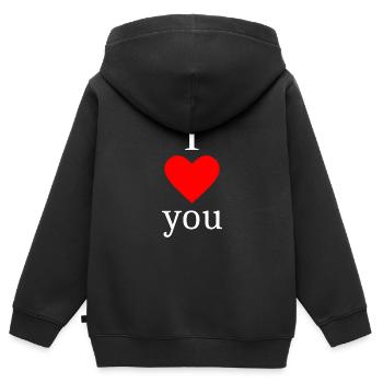 rotes Herz rot Herzen rot Herz Geschenk - Kinder Premium Organic Zip Hoodie - Schwarz - Hinten - AI Model Kid Male (0cm)