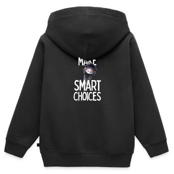 Emmanuel, ne le fais pas ! Emu Drôle Viral Hit - Sweat Premium à capuche zippé enfant bio - noir - Dos - AI Model Kid Male (0cm)