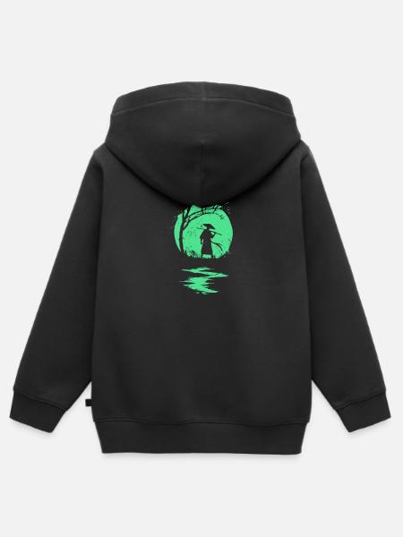 Ninja abstraktes Design - Kinder Premium Organic Zip Hoodie - Schwarz