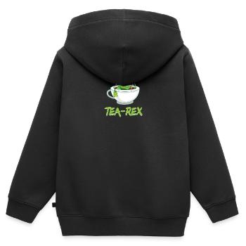 Tea-Rex (T-Rex) Tyrannosaurus Rex - Kids Premium Organic Zip-up Hoodie - black - Back - AI Model Kid Male (0cm)