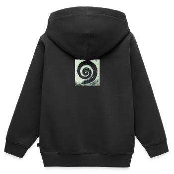 GRÜNE SPIRALE - Kinder Premium Organic Zip Hoodie - Schwarz - Hinten - AI Model Kid Male (0cm)