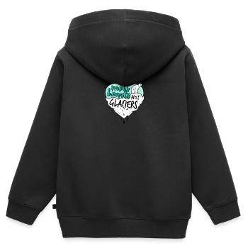 faire fondre les cœurs pas les glaciers - Sweat Premium à capuche zippé enfant bio - noir - Dos - AI Model Kid Male (0cm)