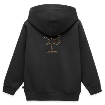 caffeine - Sweat Premium à capuche zippé enfant bio - noir - Dos - AI Model Kid Male (0cm)