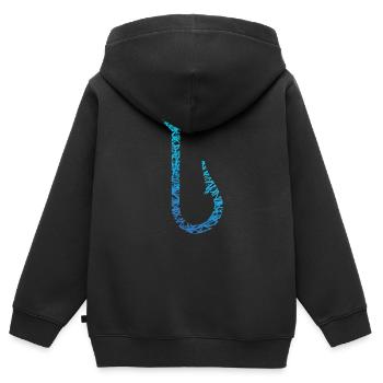 Angelhaken Haken Kritzelei Farben Angler - Kinder Premium Organic Zip Hoodie - Schwarz - Hinten - AI Model Kid Male (0cm)