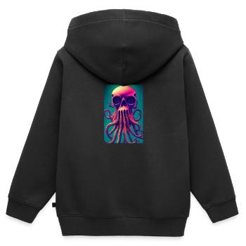 Skull Skull Flowers Tattoo Octopus Octopus Octopus - Kids Premium Organic Zip-up Hoodie - black - Back - AI Model Kid Male (0cm)