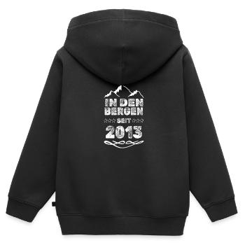 seit 2013 - Kinder Premium Organic Zip Hoodie - Schwarz - Hinten - AI Model Kid Male (0cm)