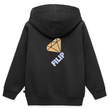 Edel Filip - Kinder Premium Organic Zip Hoodie - Schwarz - Hinten - AI Model Kid Male (0cm)