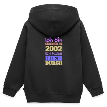 En 2002 - Sweat Premium à capuche zippé enfant bio - noir - Dos - AI Model Kid Male (0cm)