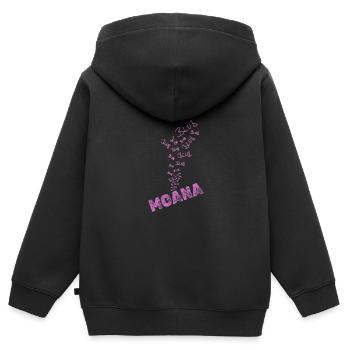 Eau Moana - Sweat Premium à capuche zippé enfant bio - noir - Dos - AI Model Kid Male (0cm)