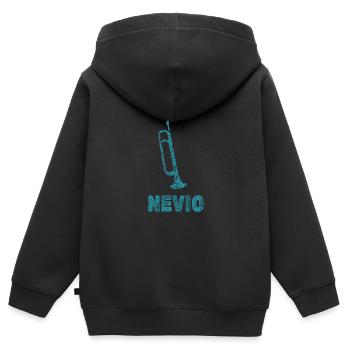 Blasmusik Nevio - Kinder Premium Organic Zip Hoodie - Schwarz - Hinten - AI Model Kid Male (0cm)