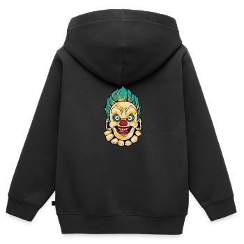 Böser Clown Entertainer Geschenk - Kinder Premium Organic Zip Hoodie - Schwarz - Hinten - AI Model Kid Male (0cm)