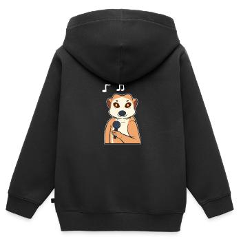 Meerkat chante le chanteur Gift - Sweat Premium à capuche zippé enfant bio - noir - Dos - AI Model Kid Male (0cm)