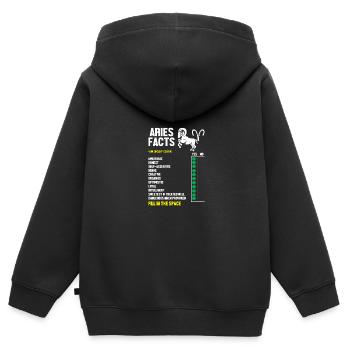 Sternzeichen Widder - Kinder Premium Organic Zip Hoodie - Schwarz - Hinten - AI Model Kid Male (0cm)