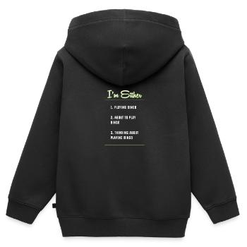 Bingo - Kinder Premium Organic Zip Hoodie - Schwarz - Hinten - AI Model Kid Male (0cm)