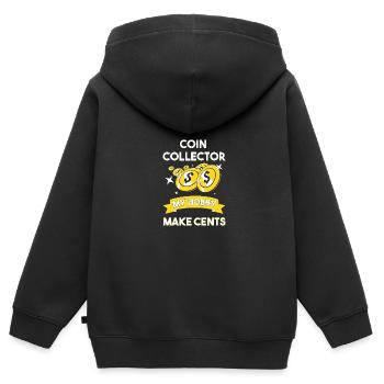 Coin collector - Kids Premium Organic Zip-up Hoodie - black - Back - AI Model Kid Male (0cm)
