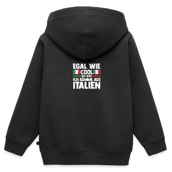 Italiener Italien - Kinder Premium Organic Zip Hoodie - Schwarz - Hinten - AI Model Kid Male (0cm)