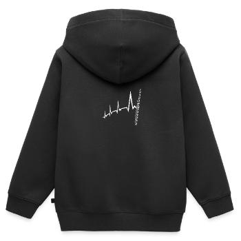 Flûte Heartbeat Flûte - Sweat Premium à capuche zippé enfant bio - noir - Dos - AI Model Kid Male (0cm)