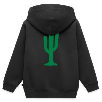 kaktus - Kinder Premium Organic Zip Hoodie - Schwarz - Hinten - AI Model Kid Male (0cm)