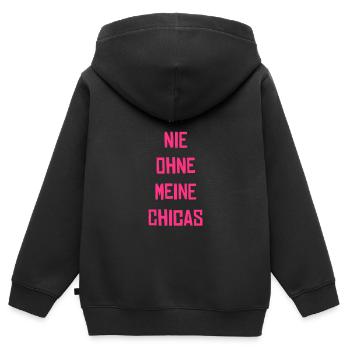 nie ohne chicas - Kinder Premium Organic Zip Hoodie - Schwarz - Hinten - AI Model Kid Male (0cm)