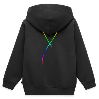Coeur de fierté - Sweat Premium à capuche zippé enfant bio - noir - Dos - AI Model Kid Male (0cm)