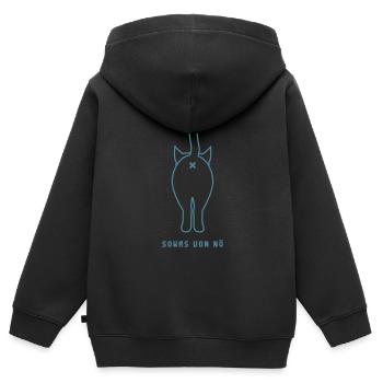 sowas von nö - katze sagt nein - Kinder Premium Organic Zip Hoodie - Schwarz - Hinten - AI Model Kid Male (0cm)