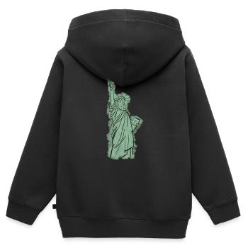 Statue de la Liberté - Sweat Premium à capuche zippé enfant bio - noir - Dos - AI Model Kid Male (0cm)
